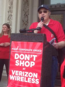 Chairman Jack Cohen speaks at massive union rally in Trenton, NJ.