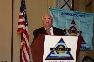 President Jack Brennan addresses members at the 20th annual meeting.